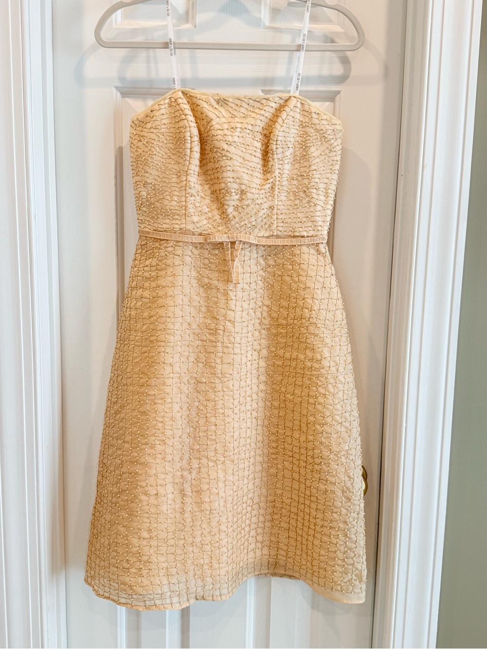 Laundry By Shelli Segal Strapless Cream Textured Dress